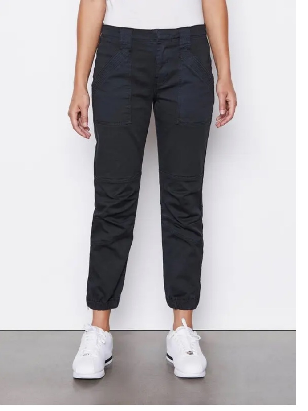 Frame Washed Black Trapunto Moto Pants